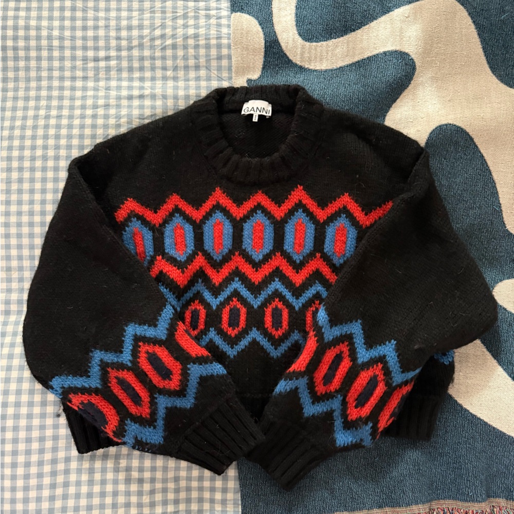 GANNI wool ski sweater